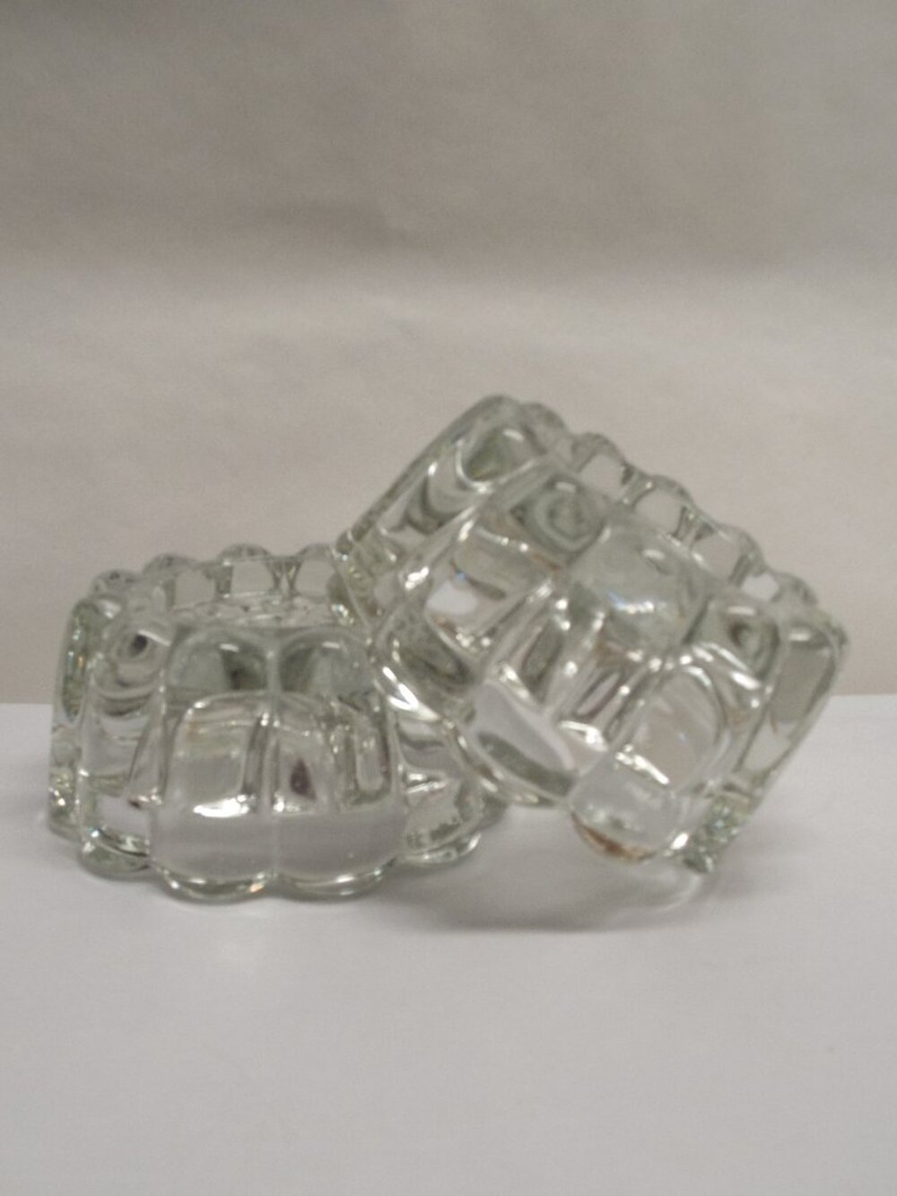 Vintage PRINCESS HOUSE Lead Crystal Reversible 3-Way Candle Holders - Heavy
